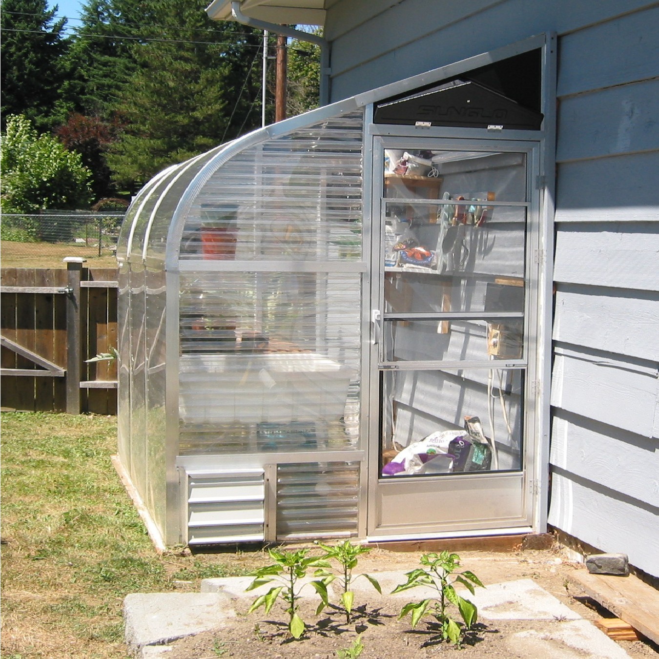 SunGlo 1500b 5' 1.5" x 7' 6" Lean-to Greenhouse