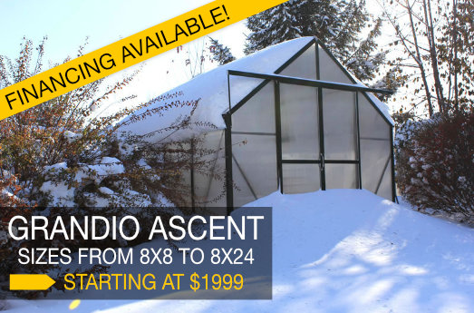 Grandio Ascent greenhouses, financing available